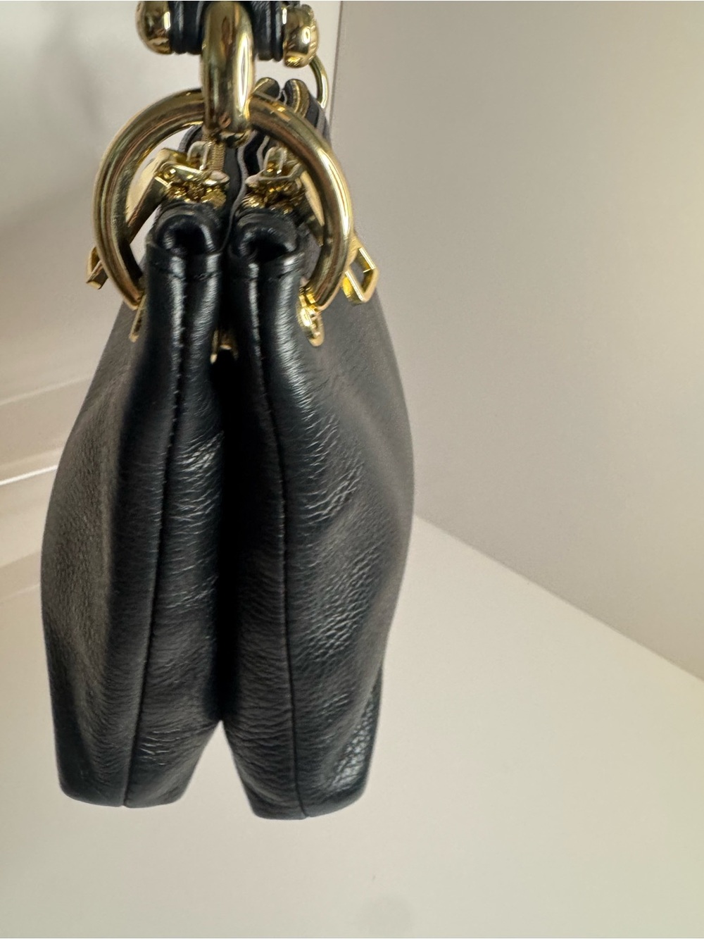 #427 Coach Mia Black Pebbled Leather Crossbody Bag - Picture 5 of 17